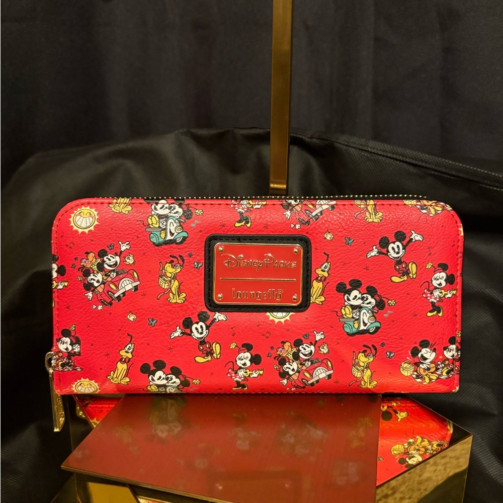 Loungefly Disney Parks Mickey and Minnie’s Runaway Railway Zip-Around Wallet - Picture 16 of 16